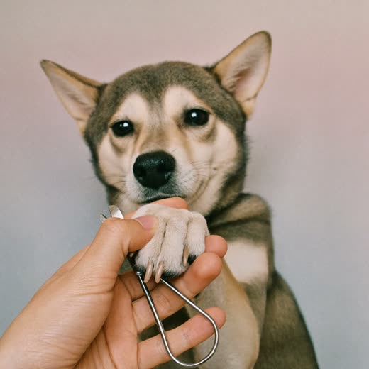 A dog's paw having its nails clipped